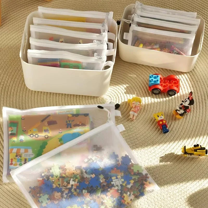 Transparent Zipper Mesh Storage Bag
