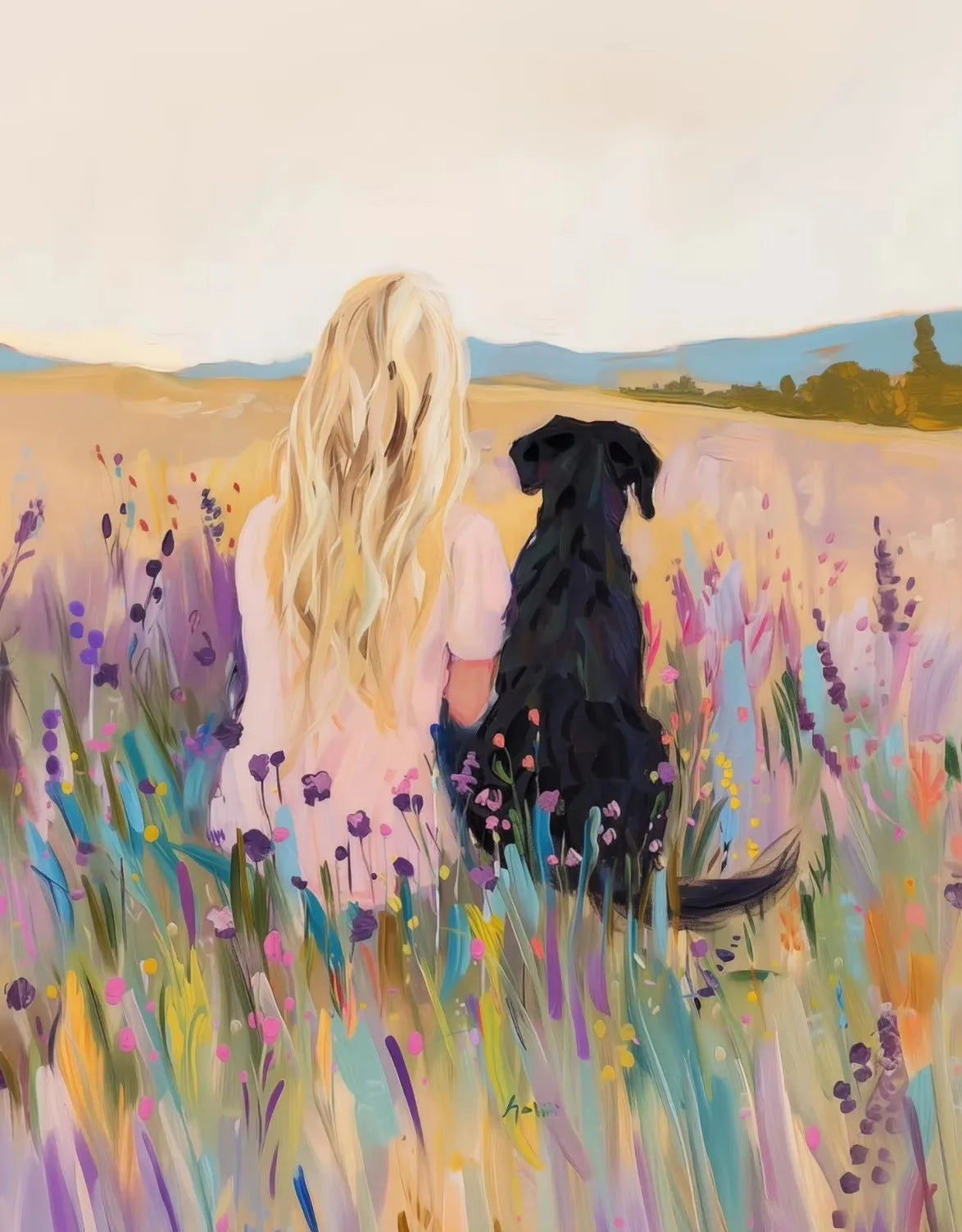 Girls & Pets Canvas Wall Art