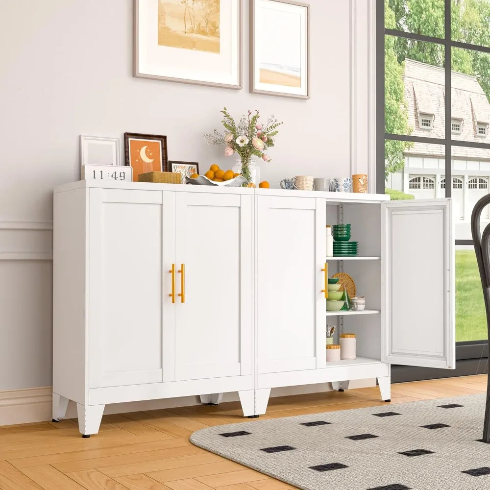 35.83" Metal Bathroom Floor Cabinet