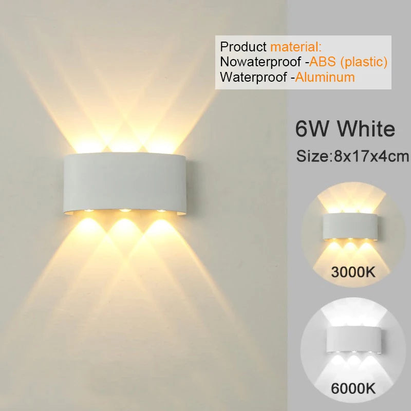 LED Wall Sconce – Modern Indoor & Outdoor Up/Down Wall Mount Light for Living Room