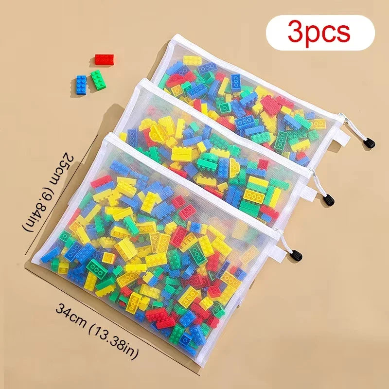 Transparent Zipper Mesh Storage Bag