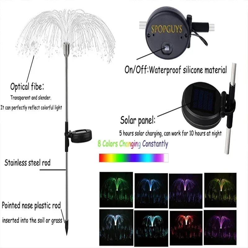 Solar Fiber Optic Jellyfish Garden Lights
