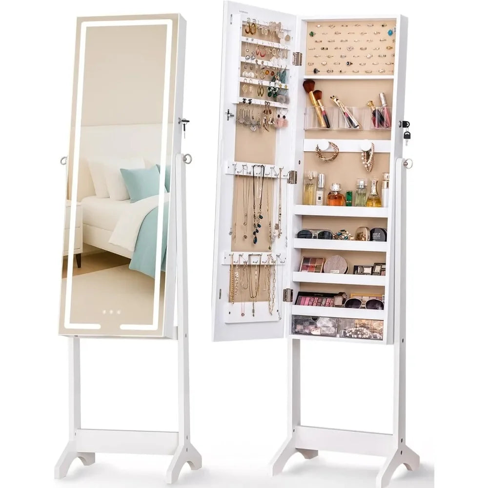 LED Mirror Jewelry Cabinet