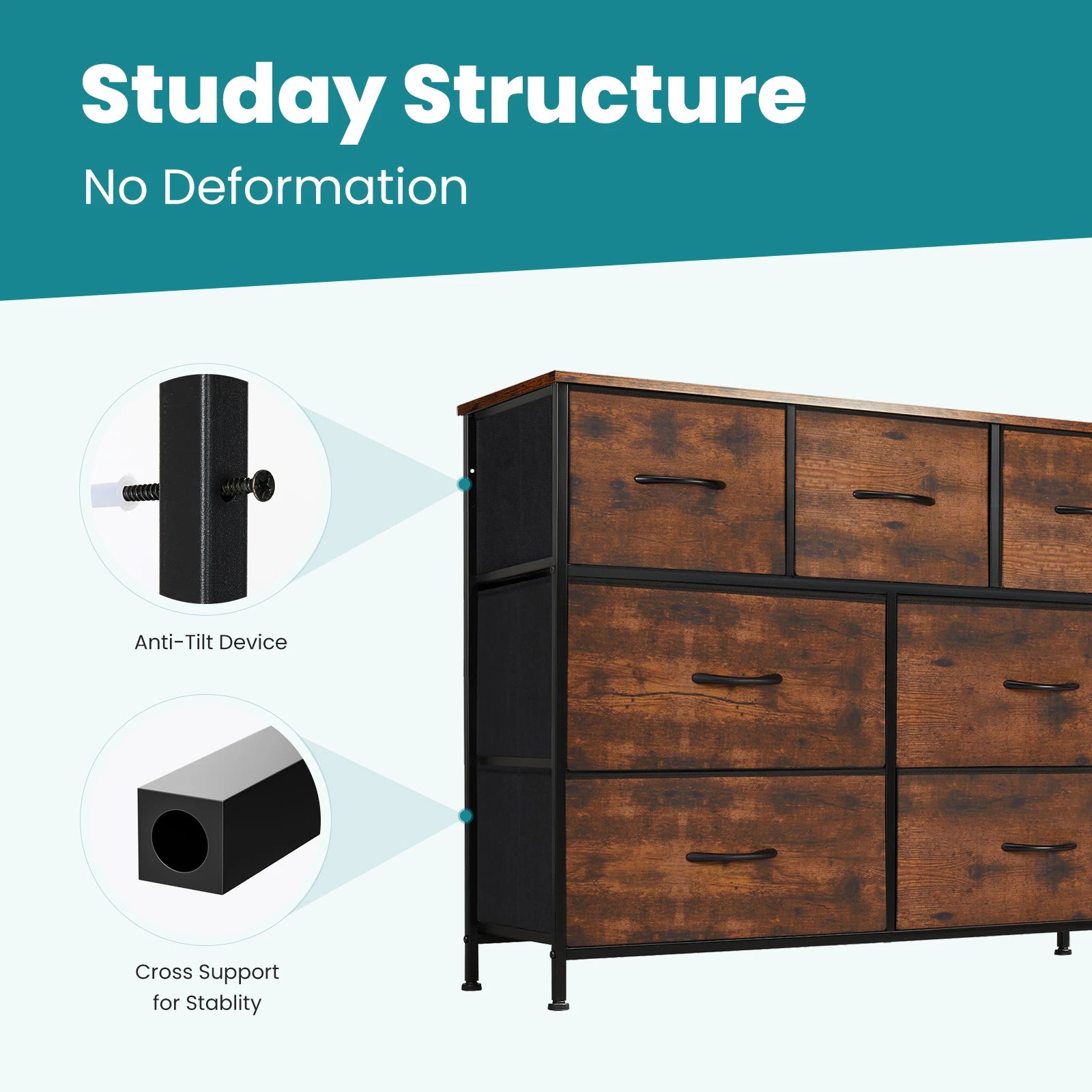 JHK 7-Drawer Fabric Bedroom Organizer