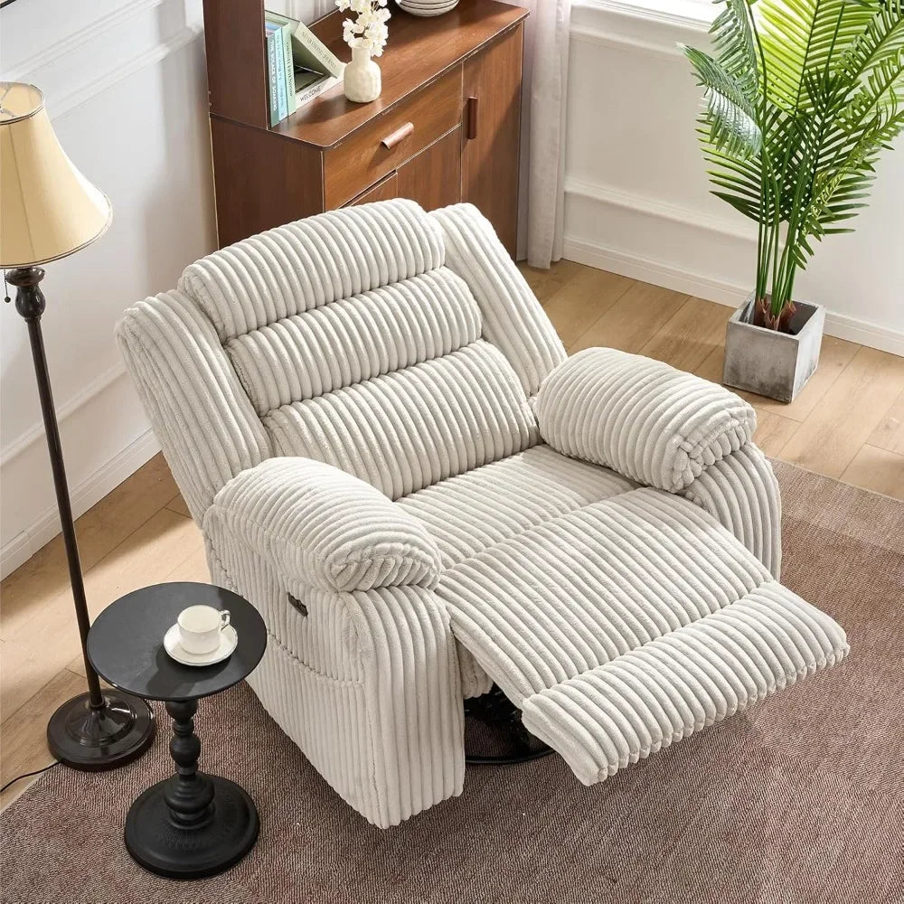 Power Swivel Rocker Recliner – Massage, Heat & USB Charging